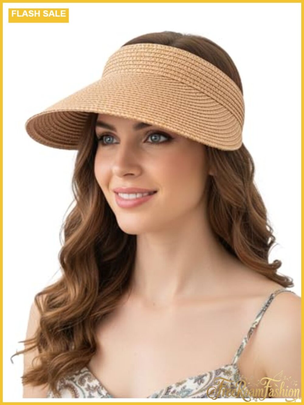 CHUNG Women Paper Straw Wide Brim Packable Visor Sun Hat Adjustable